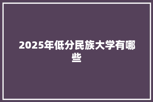 2025年低分民族大学有哪些 散文范文