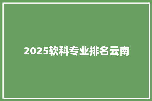 2025软科专业排名云南 说明文范文