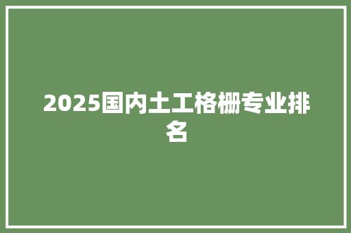 2025国内土工格栅专业排名