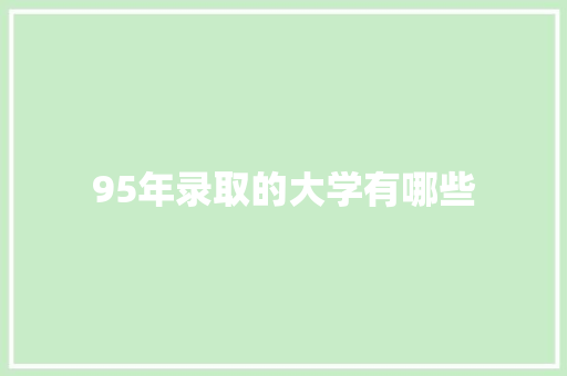 95年录取的大学有哪些