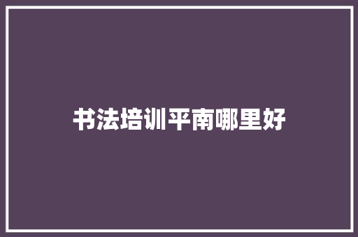 书法培训平南哪里好