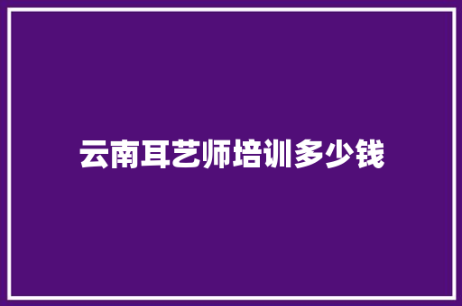云南耳艺师培训多少钱