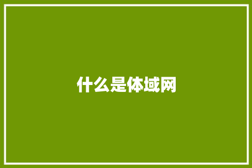 什么是体域网