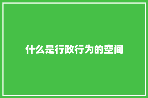 什么是行政行为的空间 散文范文