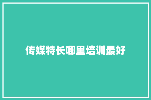 传媒特长哪里培训最好 记叙文范文