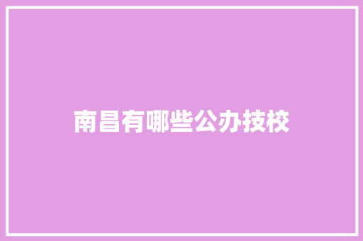 南昌有哪些公办技校
