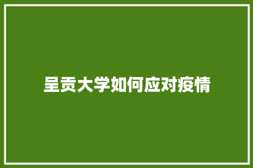 呈贡大学如何应对疫情