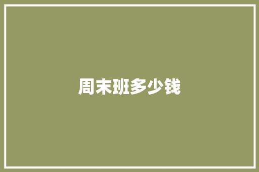周末班多少钱