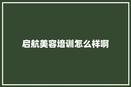 启航美容培训怎么样啊