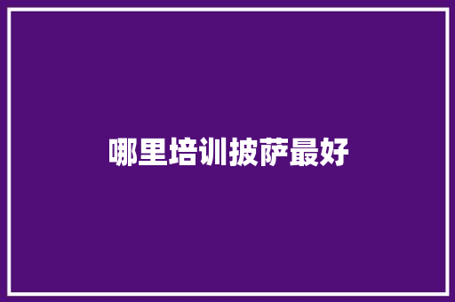 哪里培训披萨最好