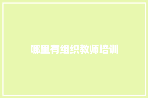 哪里有组织教师培训