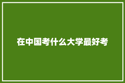 在中国考什么大学最好考 诗歌范文