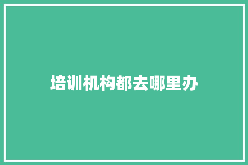 培训机构都去哪里办