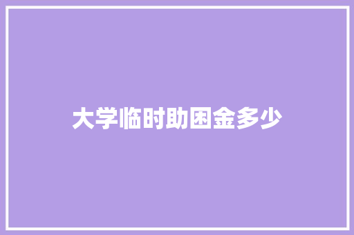 大学临时助困金多少 演讲稿范文