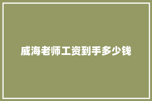 威海老师工资到手多少钱 记叙文范文