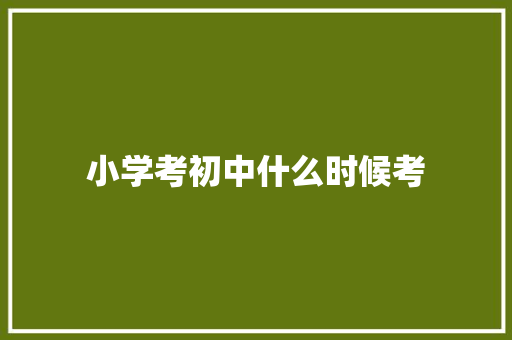 小学考初中什么时候考 求职信范文