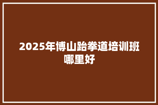 2025年博山跆拳道培训班哪里好 应用文范文