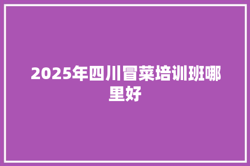 2025年四川冒菜培训班哪里好