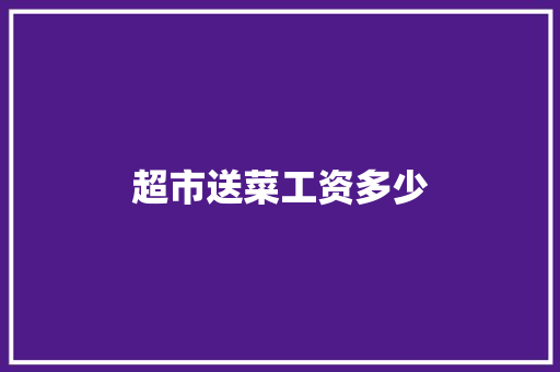 超市送菜工资多少