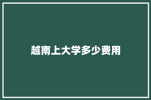 越南上大学多少费用