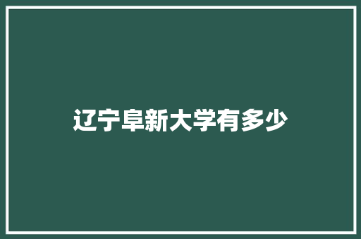 辽宁阜新大学有多少