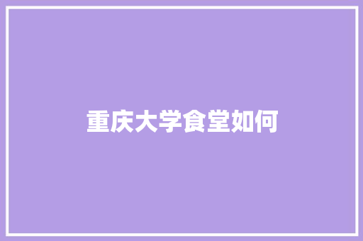 重庆大学食堂如何 说明文范文