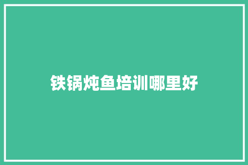 铁锅炖鱼培训哪里好