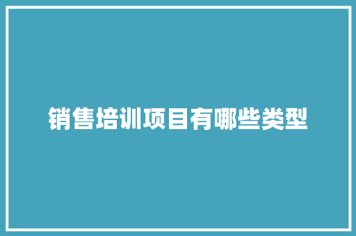 销售培训项目有哪些类型 说明文范文