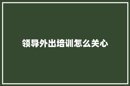 领导外出培训怎么关心 简历范文