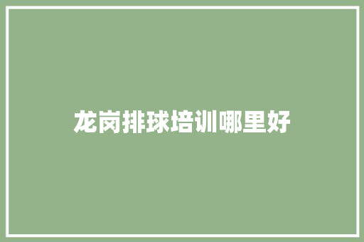 龙岗排球培训哪里好