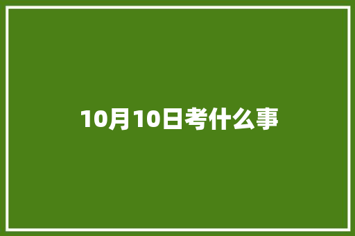 10月10日考什么事