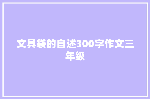 文具袋的自述300字作文三年级