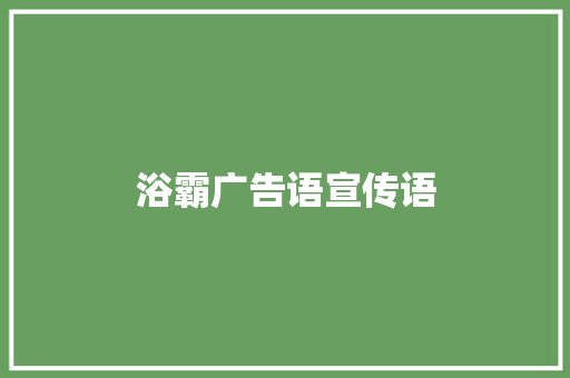 浴霸广告语宣传语