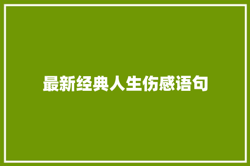 最新经典人生伤感语句 记叙文范文