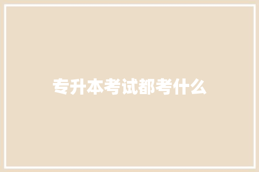 专升本考试都考什么 商业计划书范文