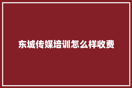 东城传媒培训怎么样收费 记叙文范文