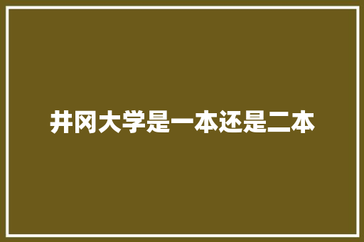 井冈大学是一本还是二本