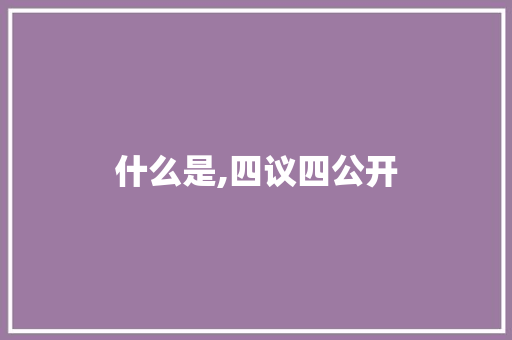 什么是,四议四公开 说明文范文