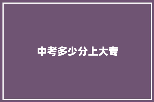 中考多少分上大专