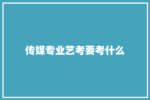 传媒专业艺考要考什么 记叙文范文