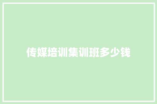 传媒培训集训班多少钱 说明文范文