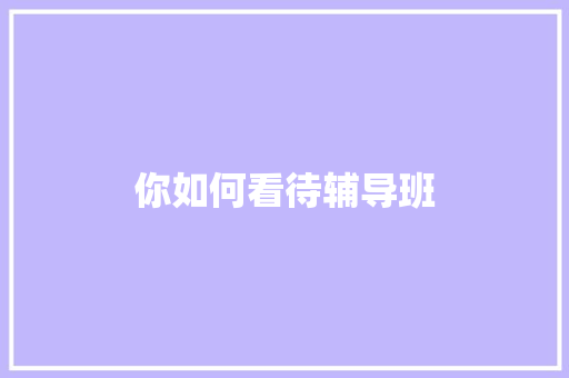 你如何看待辅导班