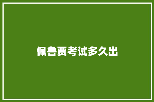 佩鲁贾考试多久出