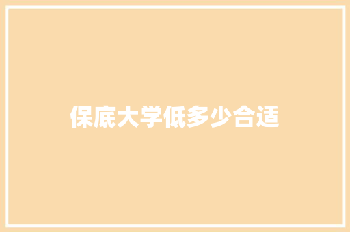 保底大学低多少合适 商业计划书范文