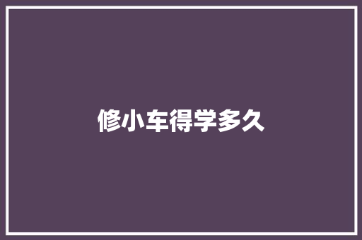 修小车得学多久