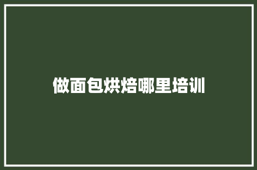 做面包烘焙哪里培训