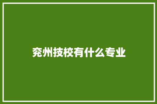 兖州技校有什么专业 散文范文