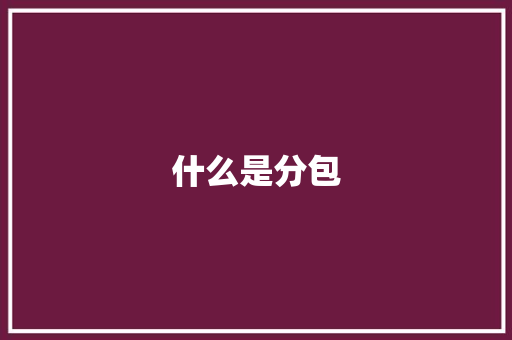 什么是分包