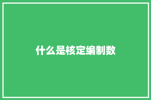什么是核定编制数 说明文范文