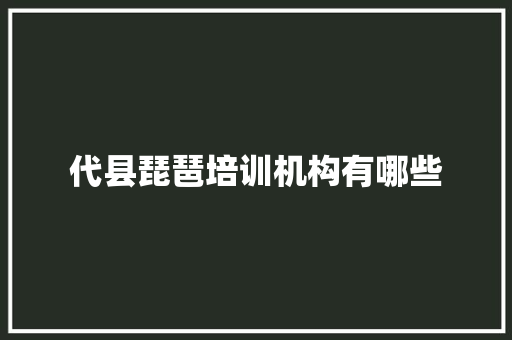 代县琵琶培训机构有哪些 应用文范文